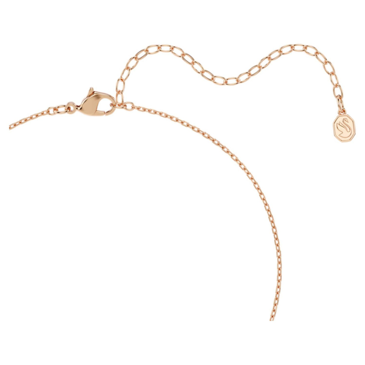 Swan pendant Mixed cuts, Swan, Black, 18K rose gold finish